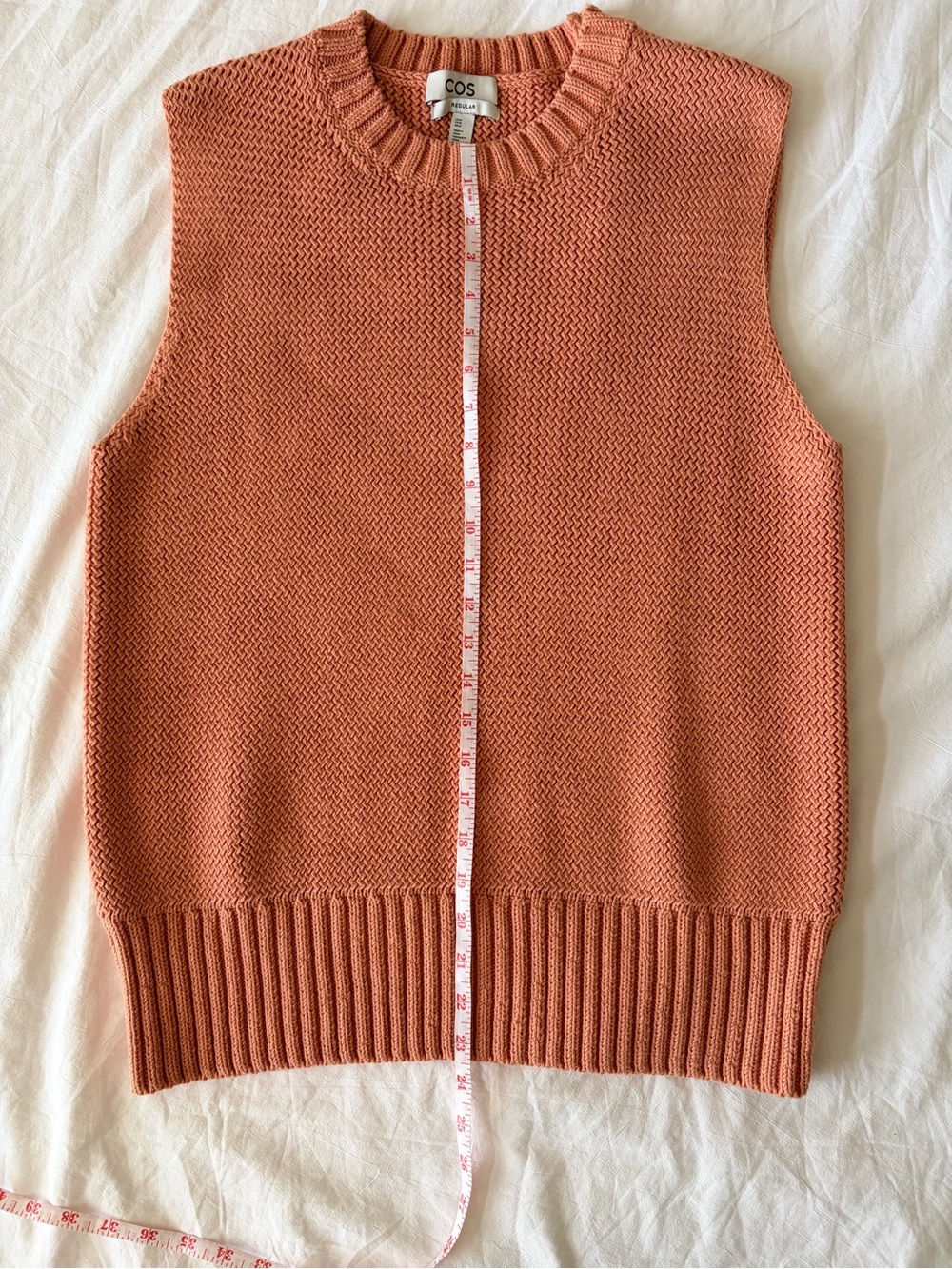COS Chunky Knit Crewneck Sweater in Terracotta Peach - Picture 3 of 6